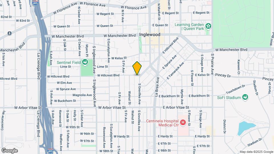 601 S Grevillea Ave Map and Location Details