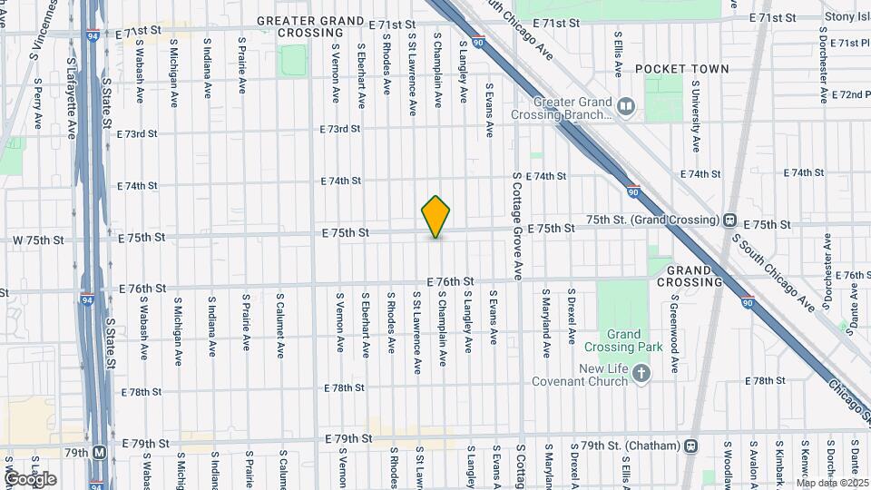 7512 S Champlain Ave Map and Location Details