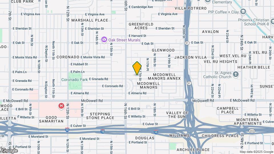 1638 E Granada Rd Map and Location Details