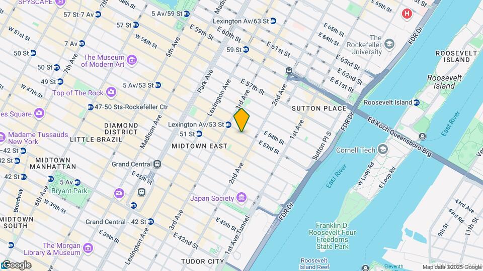 100 E 53rd St Mapa y Detalles de la Ubicación