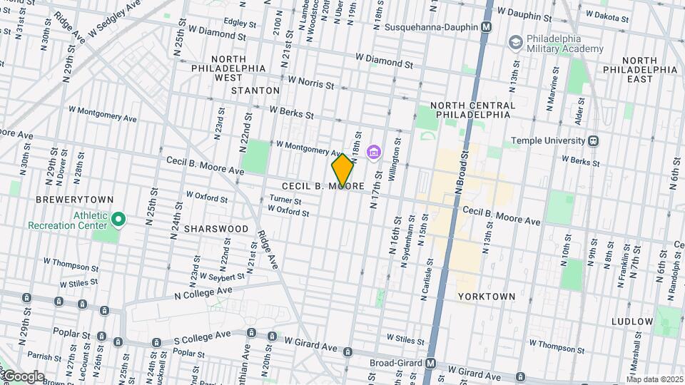 1808 Cecil B. Moore Ave-Unit -1 Map and Location Details