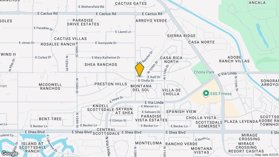 10859 E Kalil Dr Mapa y Detalles de la Ubicación