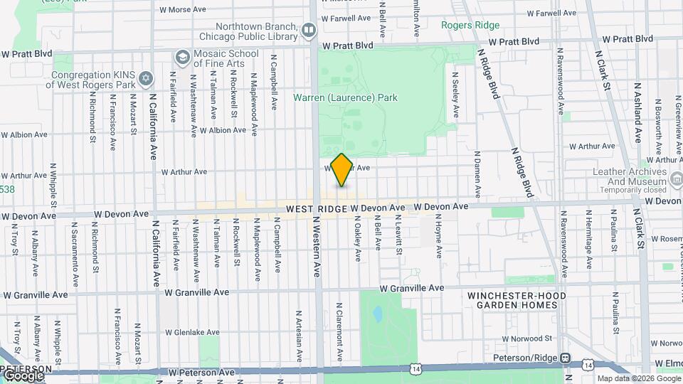 6423 N Claremont Ave, Unit Rodgers Park / West Ridge 3 bedroom Map and Location Details