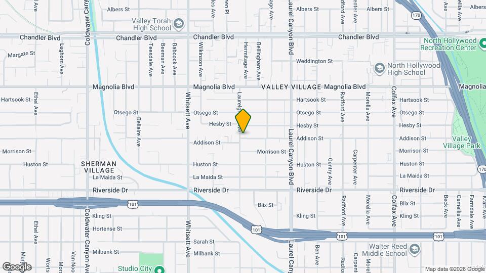 12255 Addison St Map and Location Details