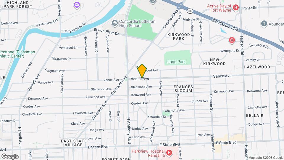 1912 Vance Ave Map and Location Details