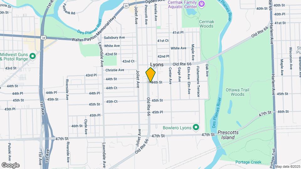 4401 S PRESCOTT Ave Mapa y Detalles de la Ubicación