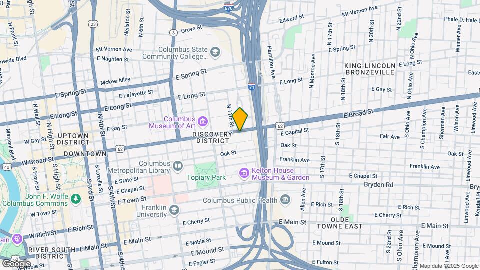 595 E Broad St Map and Location Details