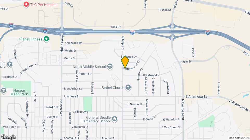 1502 Brentwood St Map and Location Details