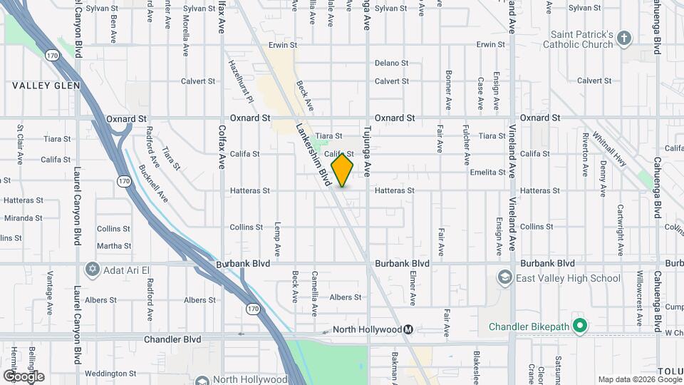 12412 Oxnard St, Unit ADU Map and Location Details