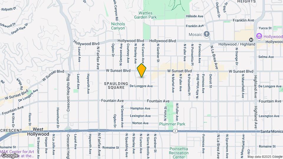 1429 N Curson Ave Mapa y Detalles de la Ubicación
