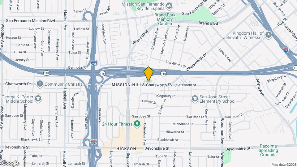 15247 Chatsworth St Mapa y Detalles de la Ubicación