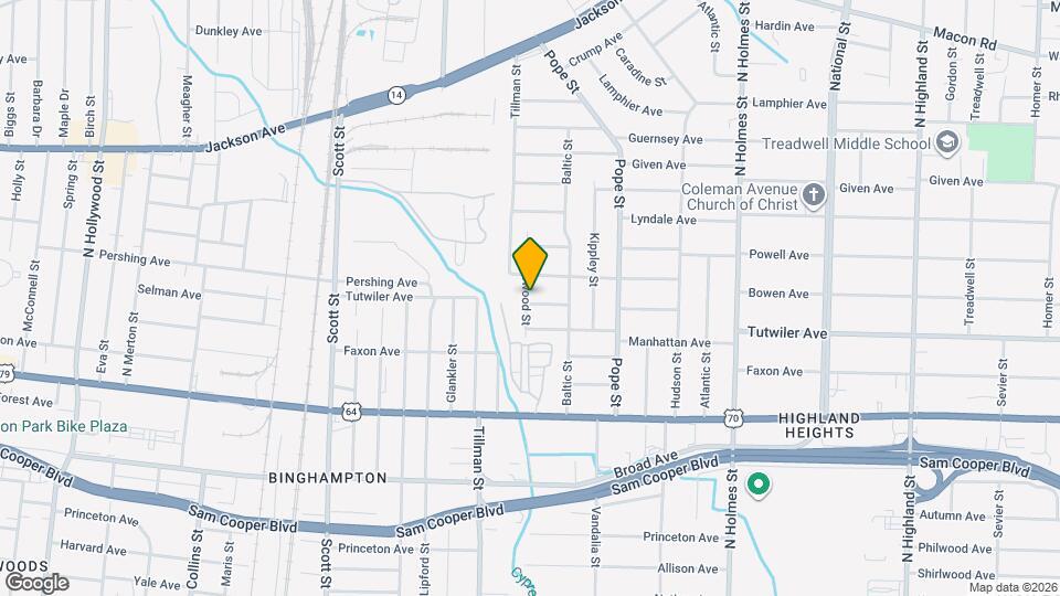 3050 Tutwiler Ave Map and Location Details