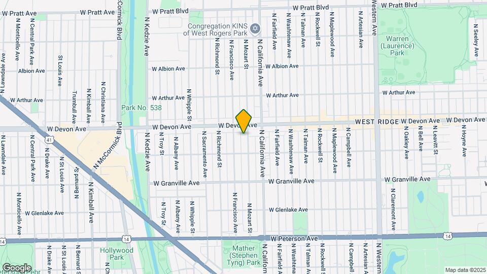 6332-6336 N Mozart St Map and Location Details