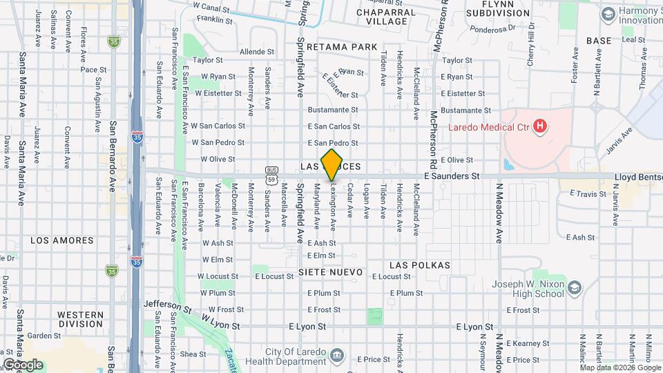 520 E Travis St Map and Location Details