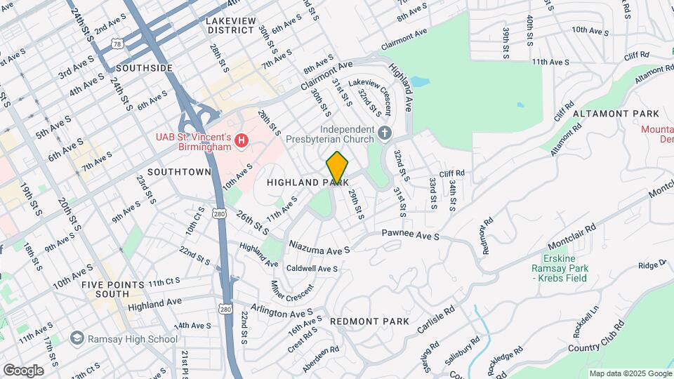 2819 Highland Ave Map and Location Details