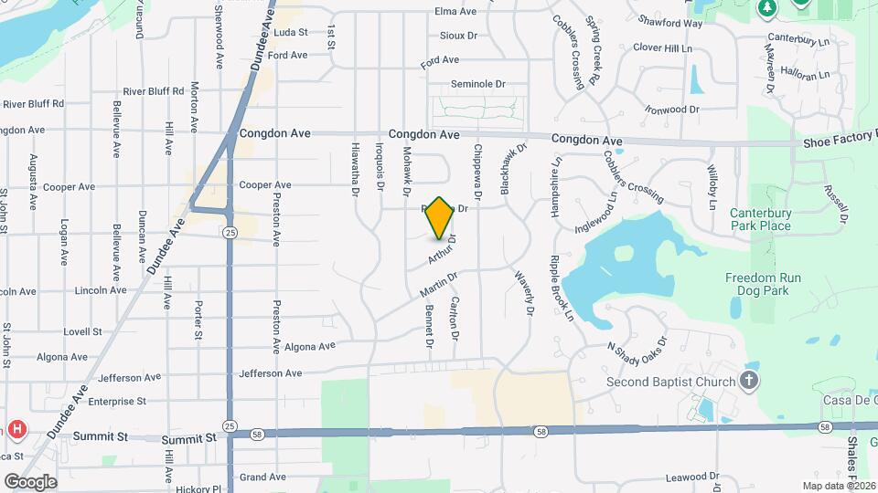 886 Arthur Dr Map and Location Details