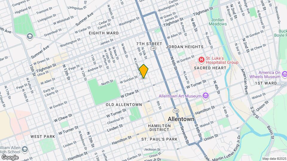 327 N Lumber St Map and Location Details