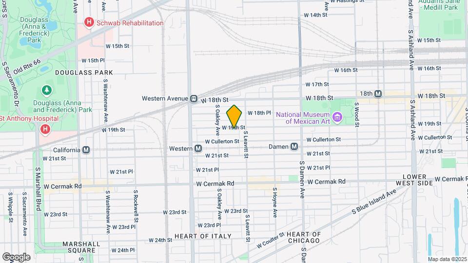 2227 W 19th St, Unit 1st rear front building Map and Location Details