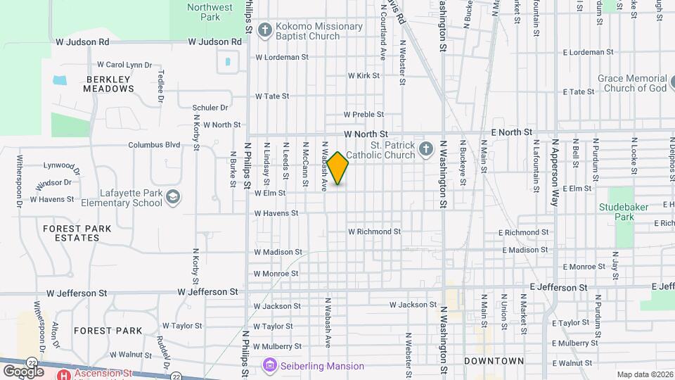 810 W Elm St Map and Location Details