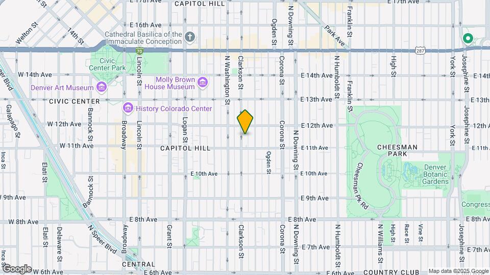 1138 N Clarkson St Map and Location Details