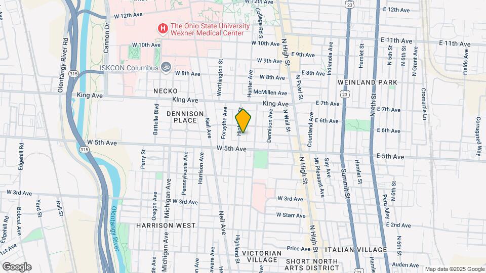 1282 1/2 Highland St Map and Location Details