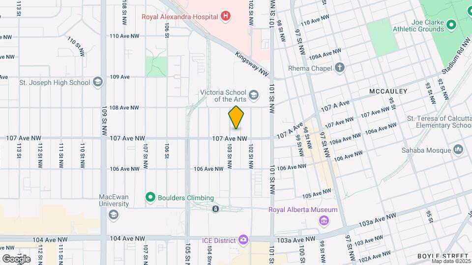 10705 103 St NW Map and Location Details