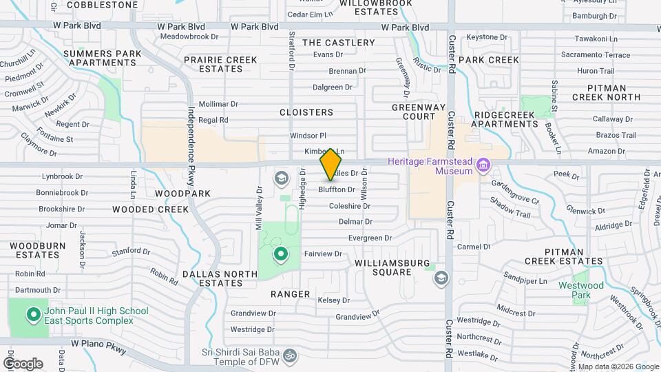 2501 Bluffton Dr Map and Location Details