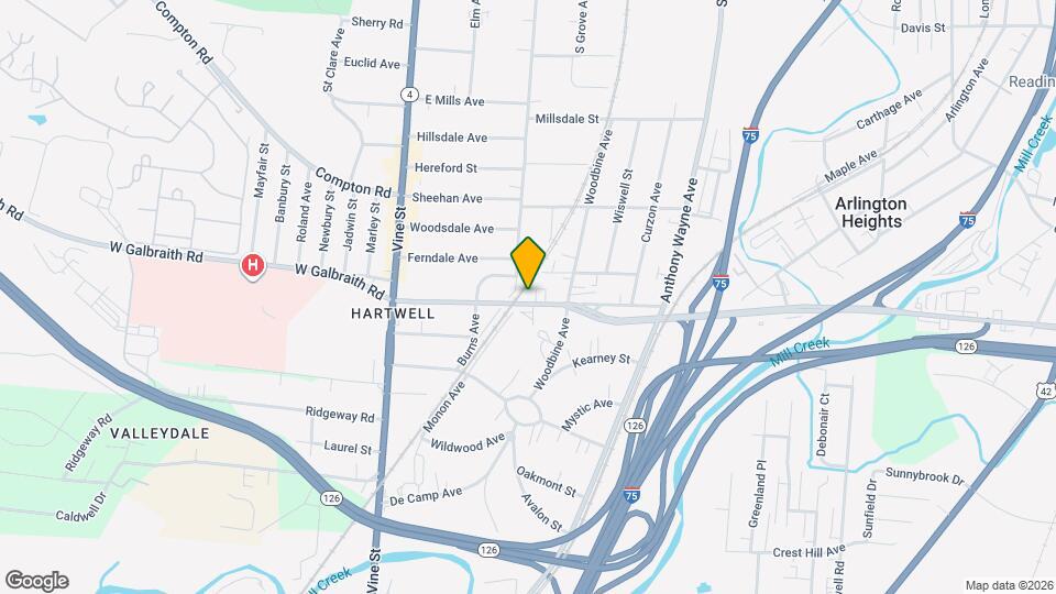 110 E Galbraith Rd Map and Location Details