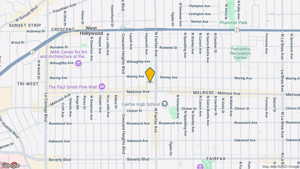 722 N Hayworth Ave Map and Location Details