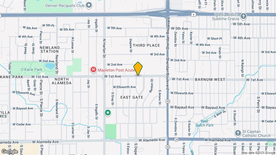 5590 W 1st Ave Map and Location Details