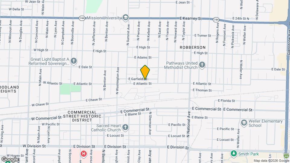 834 E Garfield St Map and Location Details