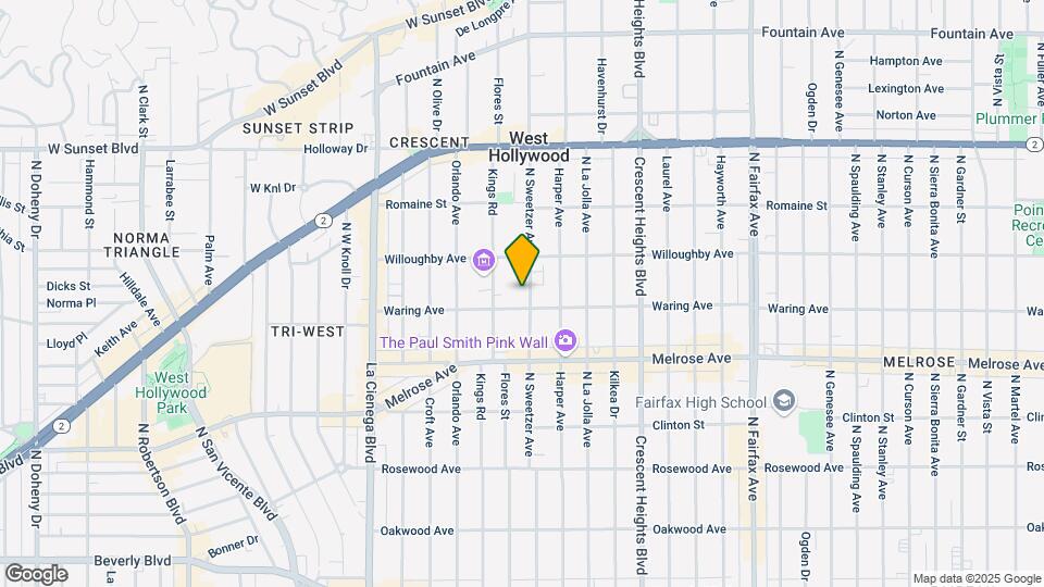 819 N Sweetzer Ave Map and Location Details
