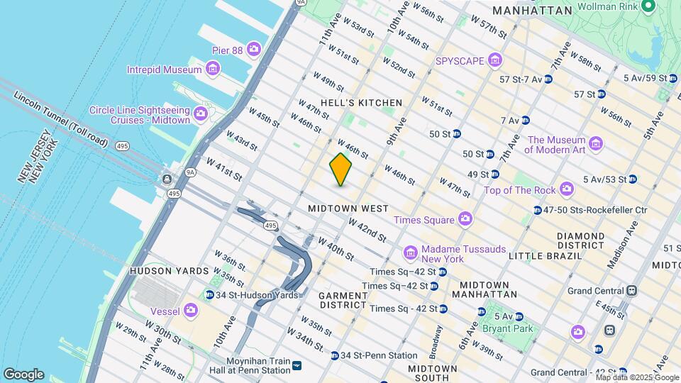 423 W 43rd St Map and Location Details
