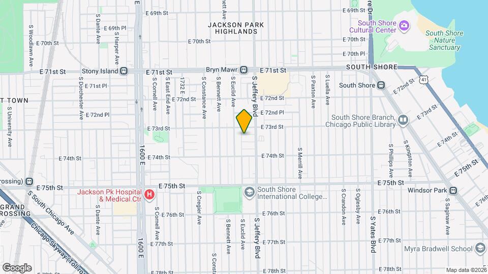 1954 E 73rd Pl, Unit 1 Map and Location Details