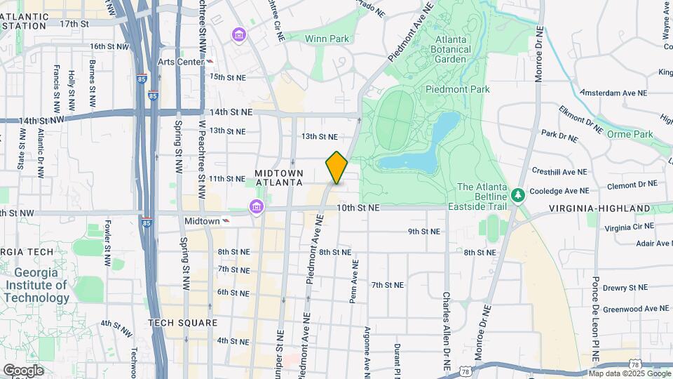 Piedmont Park West Lofts Map and Location Details