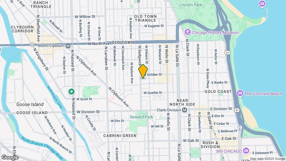 1347 N Sedgwick St Map and Location Details
