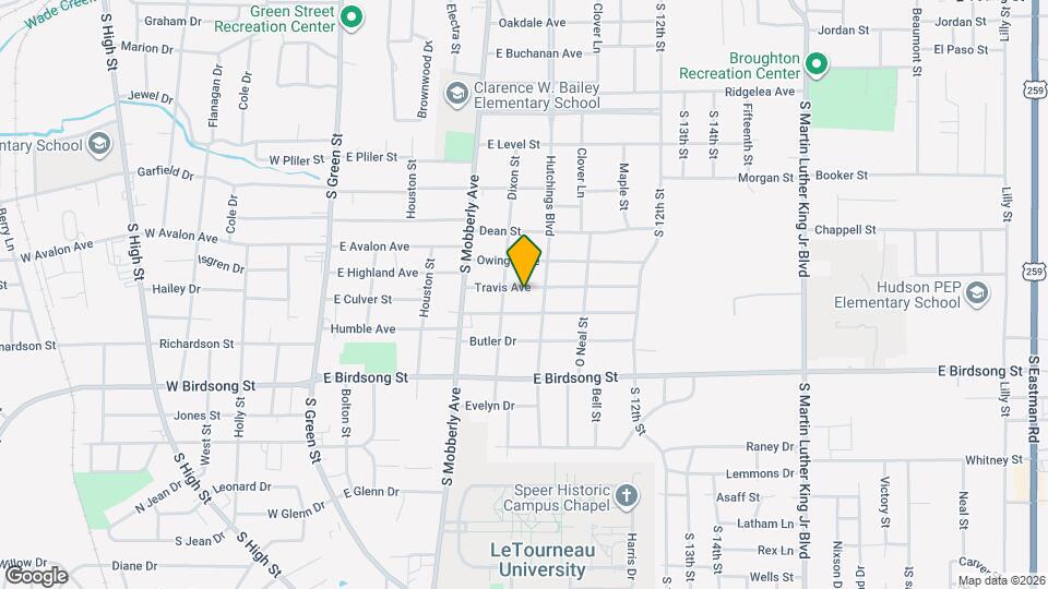 610 Travis Ave Map and Location Details