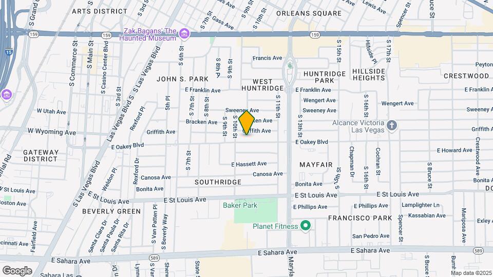 1017 E Oakey Blvd Mapa y Detalles de la Ubicación