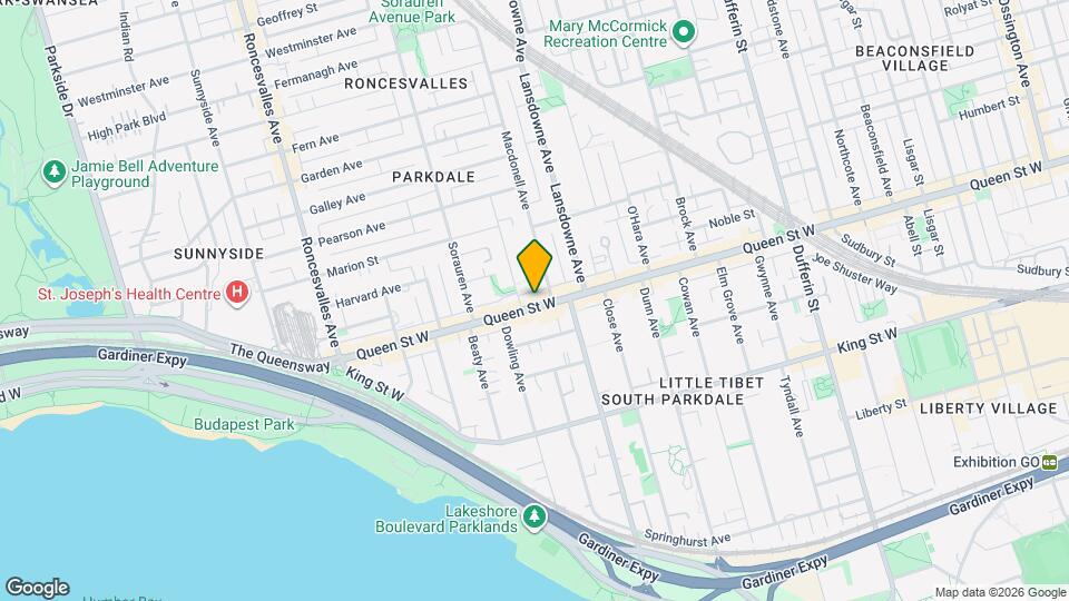 1514 Queen St W Map and Location Details