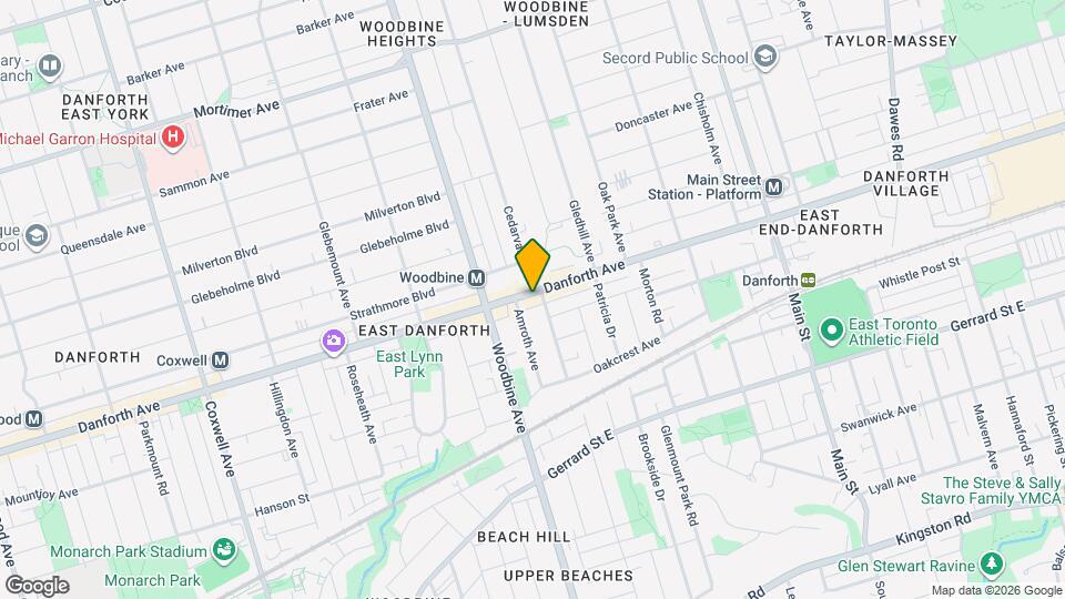 2151 Danforth Ave Map and Location Details