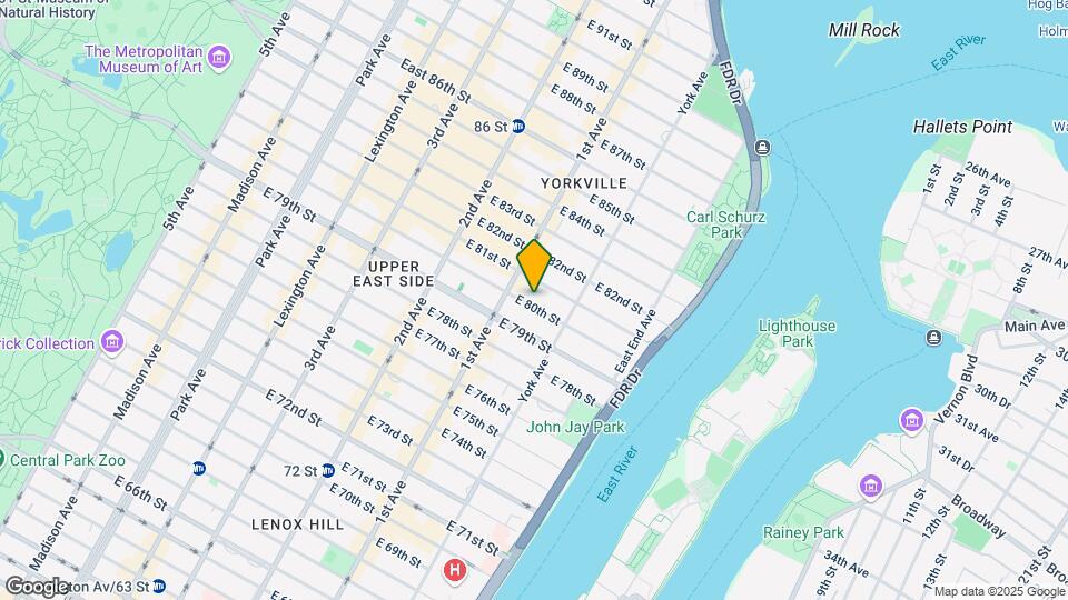 425 East 80th Street Map and Location Details