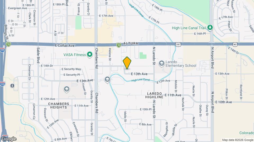 15843 E 13th Ave Map and Location Details