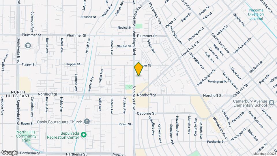 9210 Van Nuys Blvd Map and Location Details