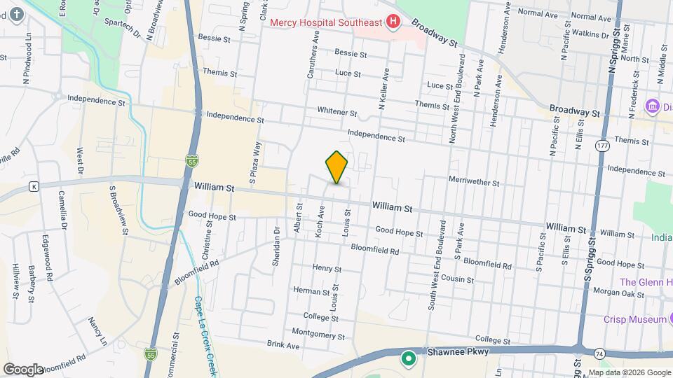 1821 Merriwether St Mapa y Detalles de la Ubicación