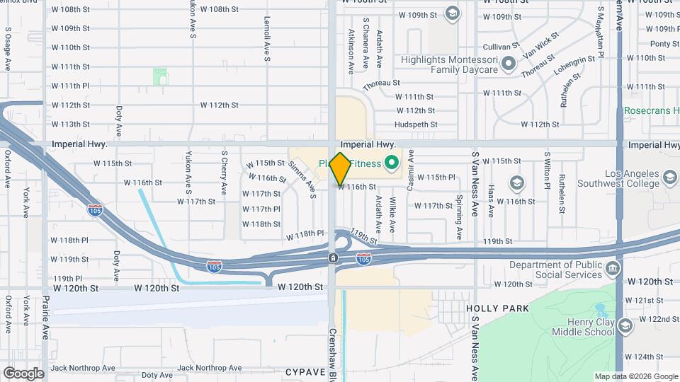 11600 S Crenshaw Bl Map and Location Details