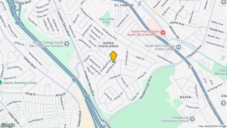 225 Alta Mesa Dr Map and Location Details