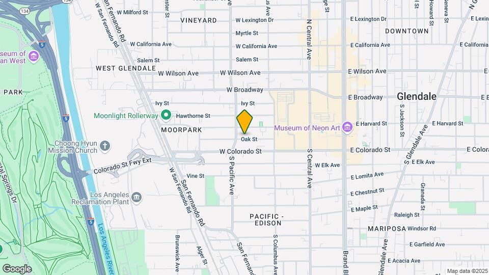 457 Oak St. , Glendale, CA 91204 Map and Location Details