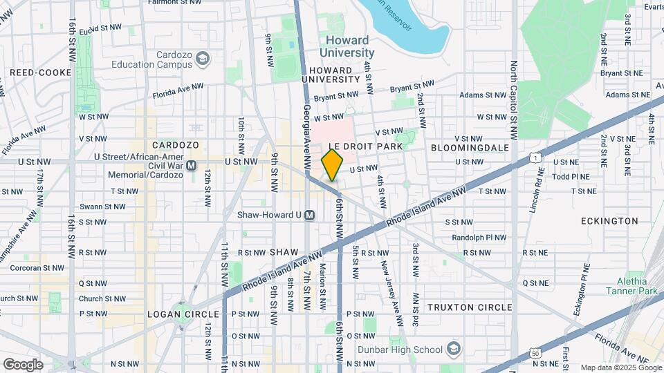 607 Florida Ave NW, Unit B Map and Location Details