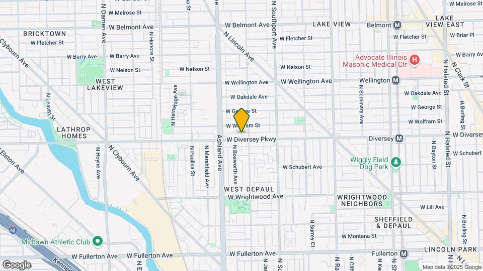 1512 W Diversey Pky, Unit B Map and Location Details