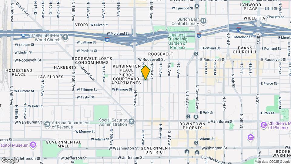 633 N 6th Ave Map and Location Details